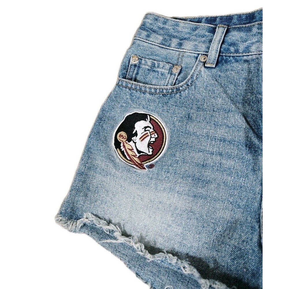 Florida State FSU Seminoles Womens Denim Cut Off Shorts Size S Frayed Game Day - Picture 5 of 12